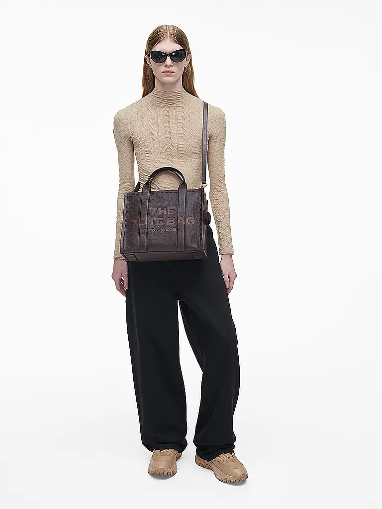 MARC JACOBS | Ledertasche - Tote Bag THE MEDIUM TOTE LEATHER | Marrón