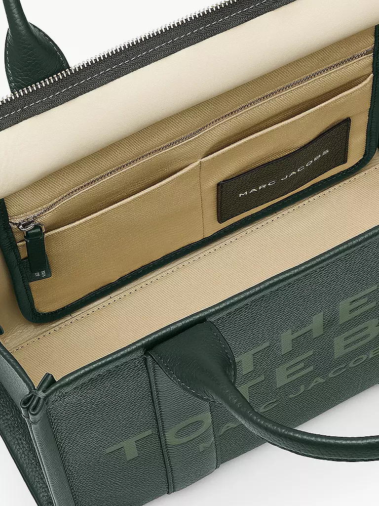 MARC JACOBS | Ledertasche - Tote Bag THE MEDIUM TOTE LEATHER | Verde oscuro