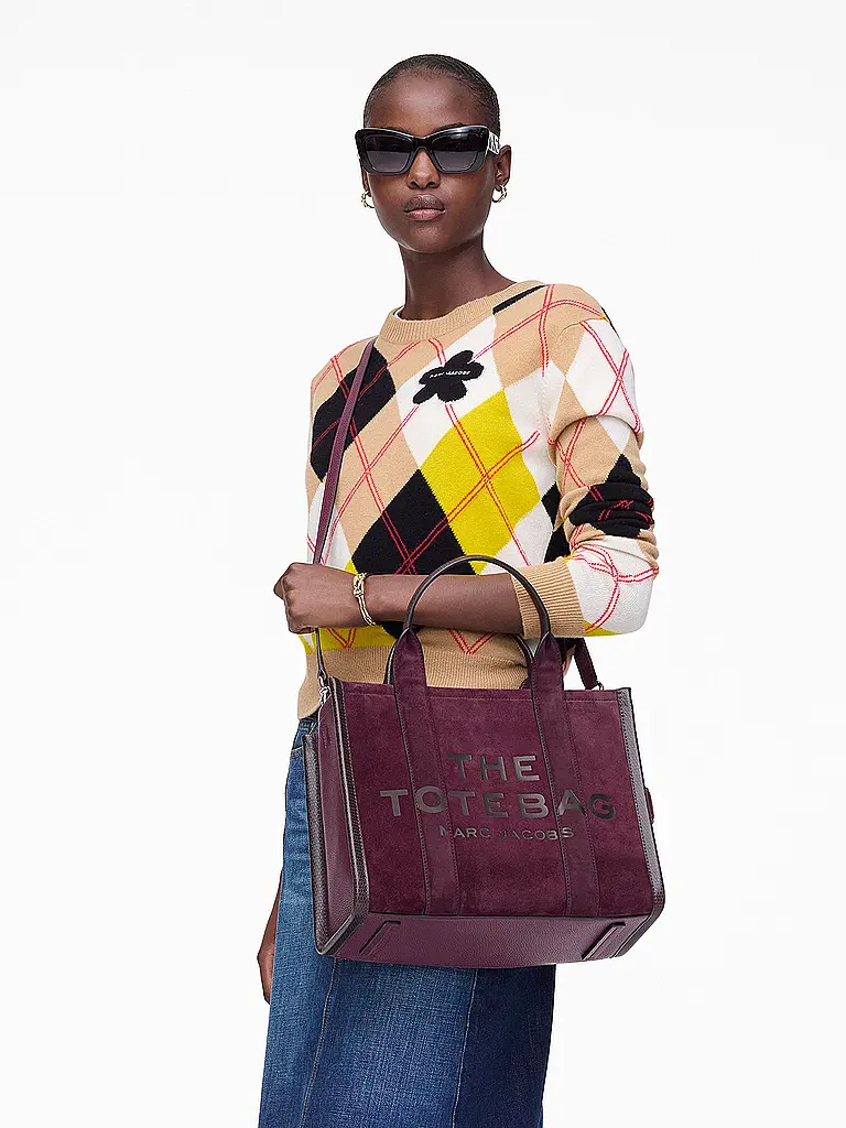 MARC JACOBS | Ledertasche - Tote Bag THE MEDIUM TOTE | Rojo oscuro