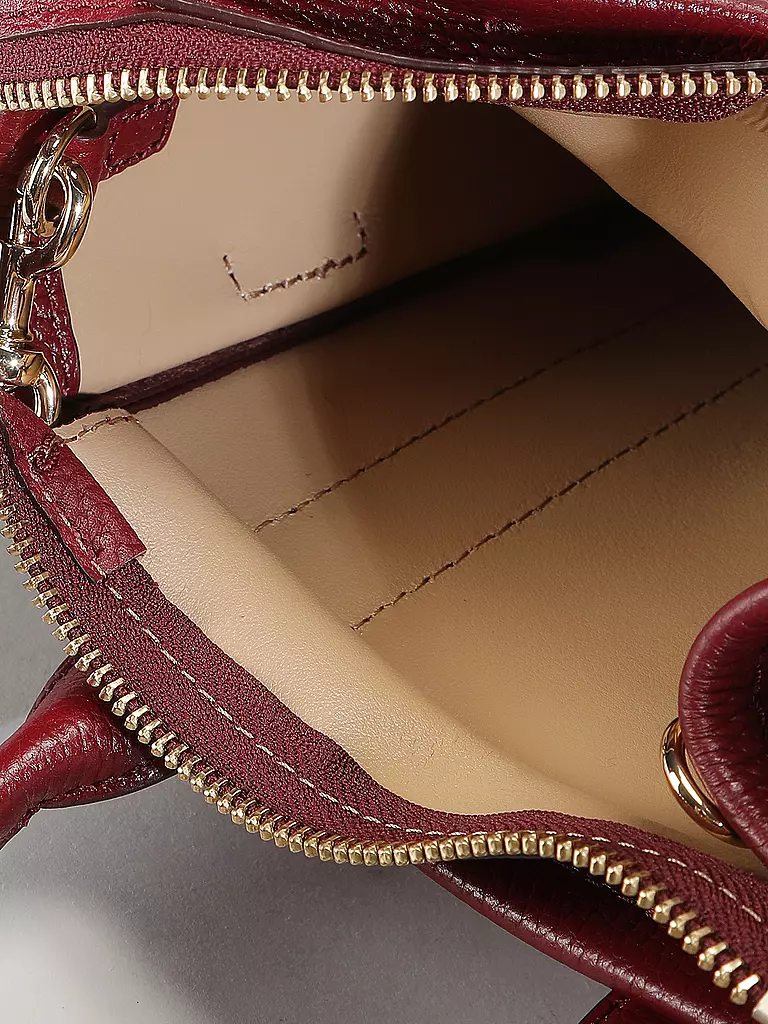 MARC JACOBS | Ledertasche - Tote Bag THE MINI TOTE | Rojo oscuro