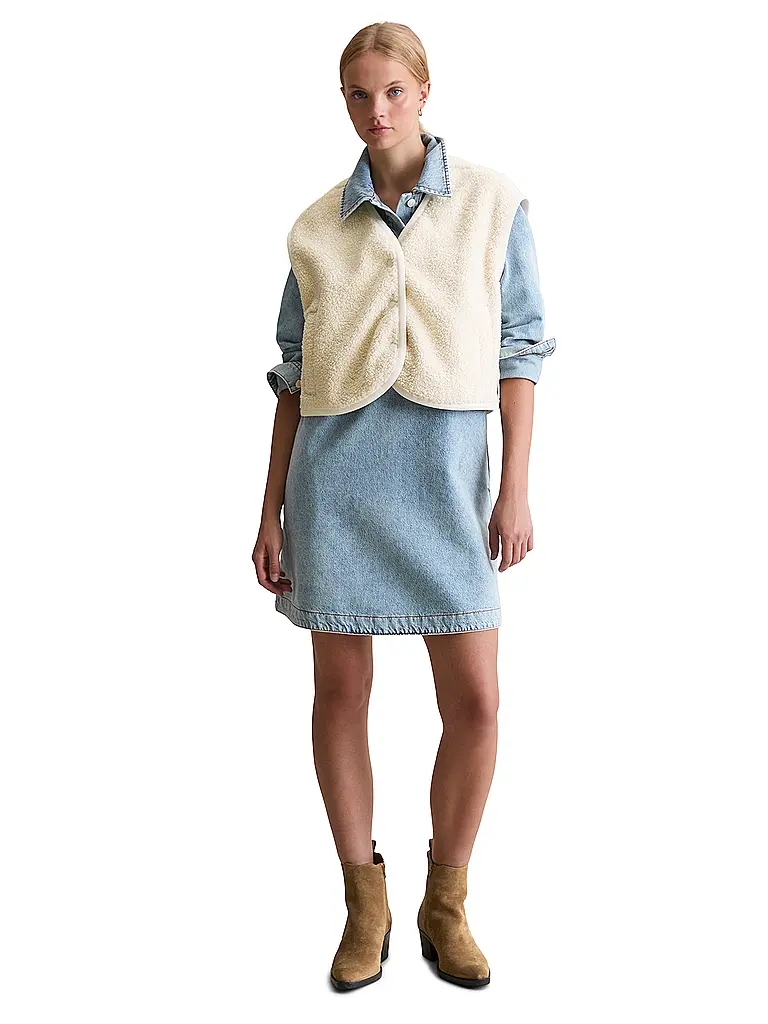 MARC O'POLO DENIM | Chaleco con aspecto de piel | Crema