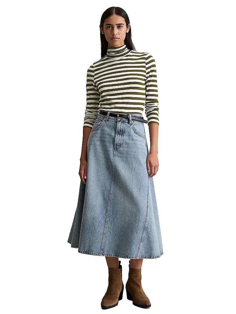 MARC O'POLO DENIM | Jersey de cuello alto | Verde oscuro