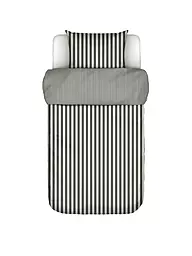 MARC O'POLO HOME | Ropa de cama de satén CLASSIC STRIPE 70x90cm/140x200cm Navy | Gris