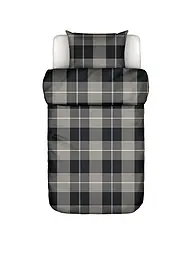 MARC O'POLO HOME | Ropa de cama de franela ALVAR 70x90cm/140x200cm New Black | Negro