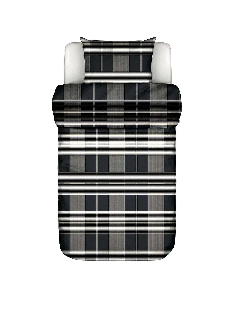 MARC O'POLO HOME | Ropa de cama de franela ALVAR 70x90cm/140x200cm New Black | Negro