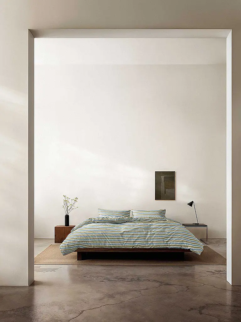 MARC O'POLO HOME | Ropa de cama de franela OLLE 70x90cm/140x200cm Azul Denim | Azul