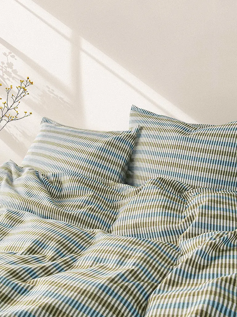 MARC O'POLO HOME | Ropa de cama de franela OLLE 70x90cm/140x200cm Azul Denim | Azul