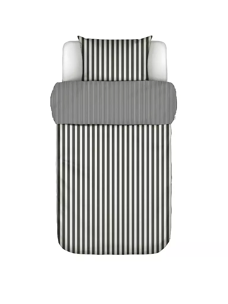 MARC O'POLO HOME | Ropa de cama de satén CLASSIC STRIPE 70x90cm/140x200cm Antracita | Gris