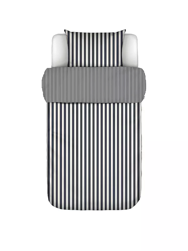 MARC O'POLO HOME | Ropa de cama de satén CLASSIC STRIPE 70x90cm/140x200cm Navy | Azul oscuro