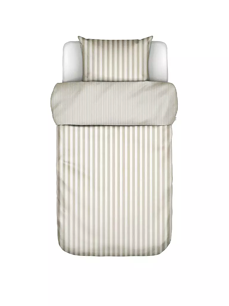 MARC O'POLO HOME | Ropa de cama de satén CLASSIC STRIPE 70x90cm/140x200cm Oatmel | Beige