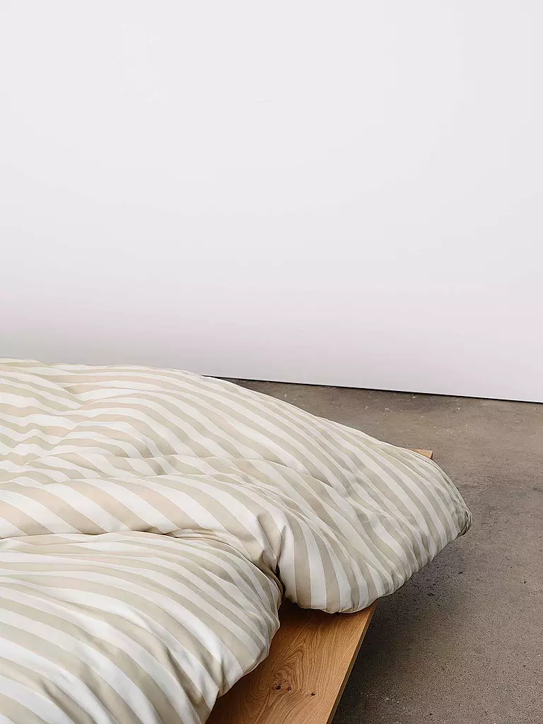 MARC O'POLO HOME | Ropa de cama de satén CLASSIC STRIPE 70x90cm/140x200cm Oatmel | Beige