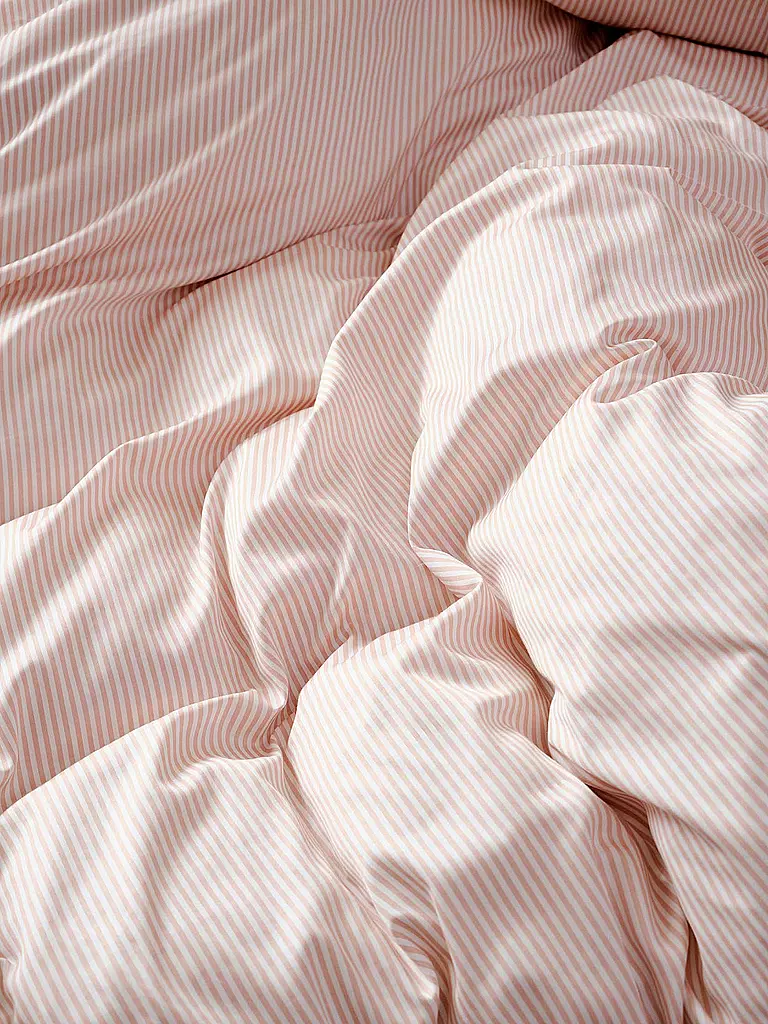MARC O'POLO HOME | Ropa de cama de satén CLASSIC STRIPE 70x90cm/140x200cm Rose Smoke | Rosa
