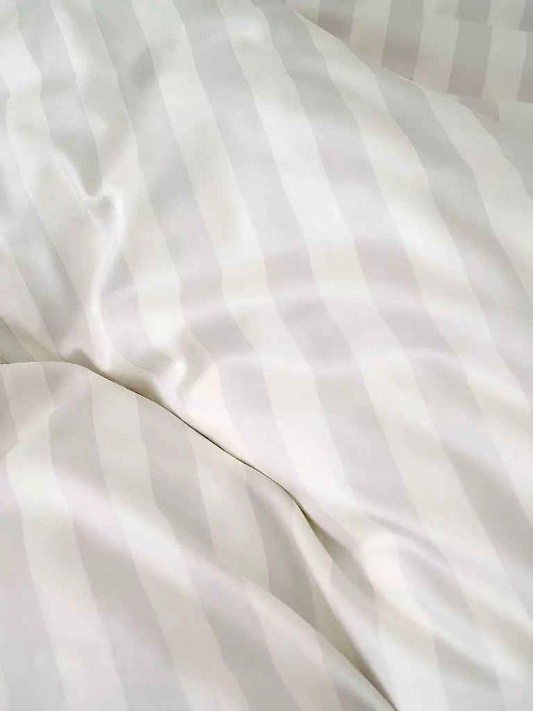 MARC O'POLO HOME | Ropa de cama de satén CLASSIC STRIPE 70x90cm/140x200cm Silver | Gris claro