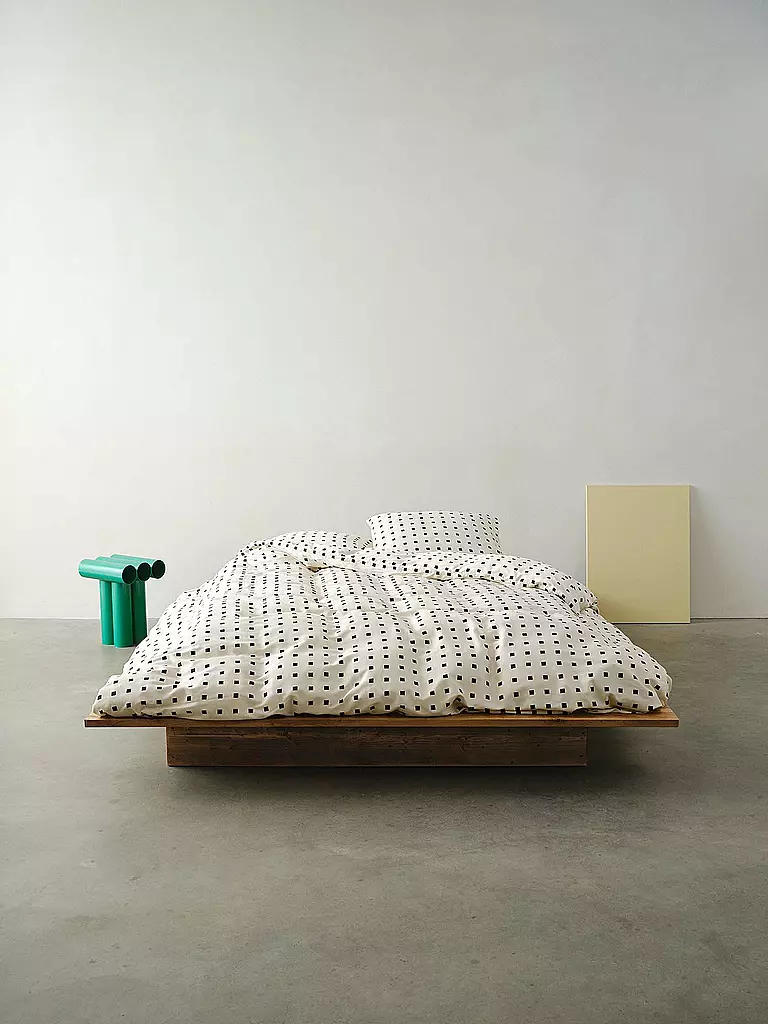 MARC O'POLO HOME | Ropa de cama de satén HARPA 70x90cm/140x200cm Black | Negro