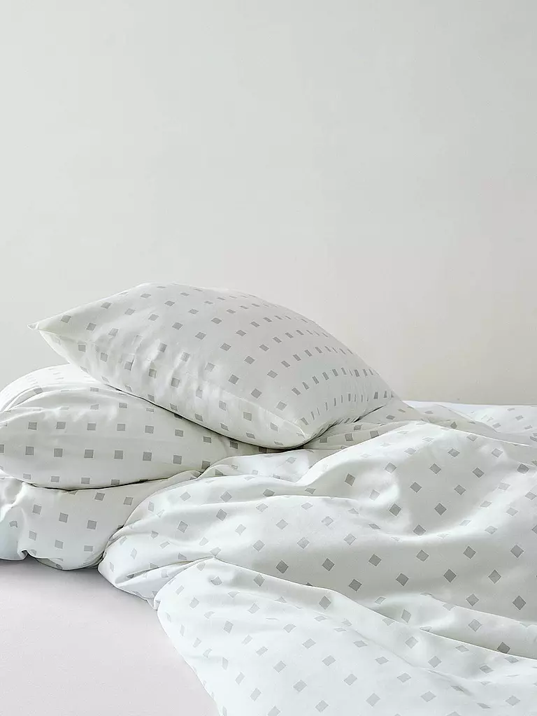 MARC O'POLO HOME | Ropa de cama de satén HARPA 70x90cm/140x200cm Grey Mist | Gris claro