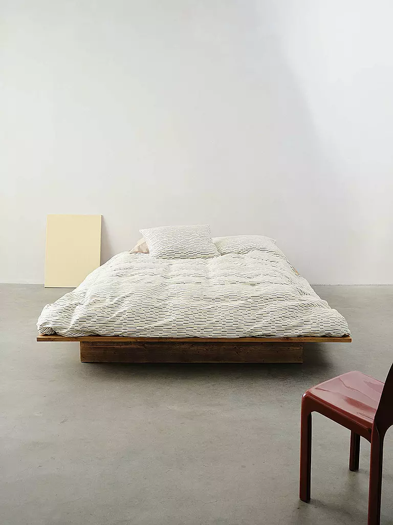 MARC O'POLO HOME | Ropa de cama de satén HARPA 70x90cm/140x200cm Oatmeal | Gris claro