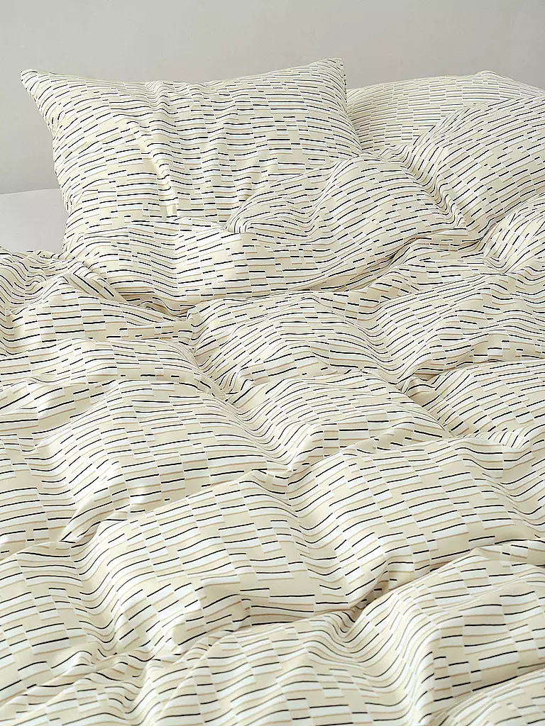 MARC O'POLO HOME | Ropa de cama de satén HARPA 70x90cm/140x200cm Oatmeal | 