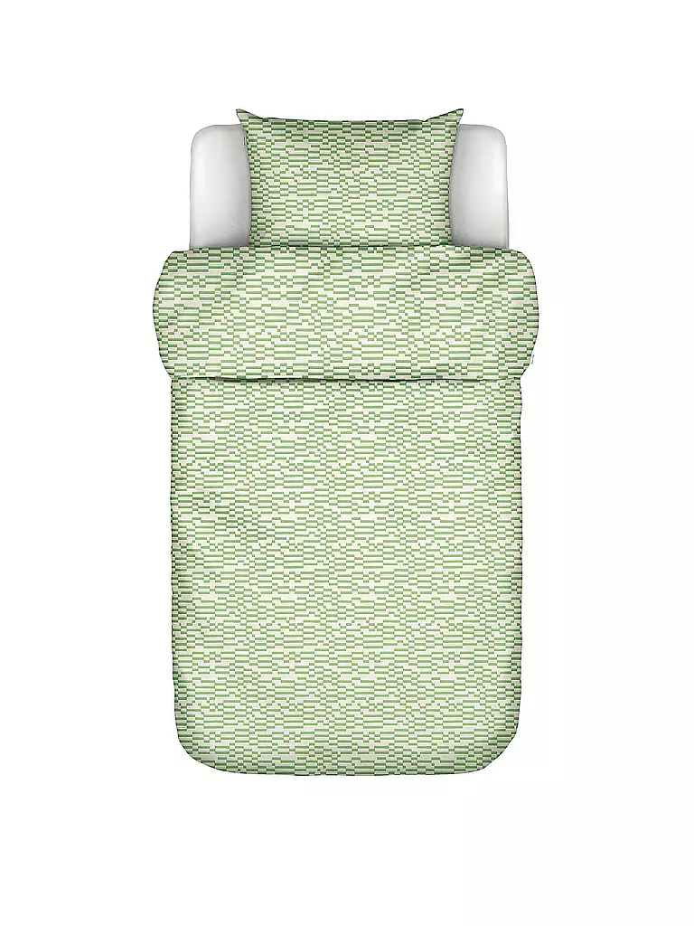 MARC O'POLO HOME | Ropa de cama de satén HARPA 70x90cm/140x200cm Verde helecho | Verde claro