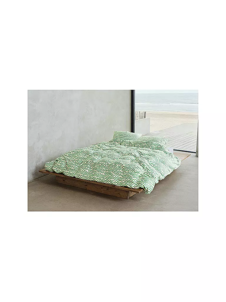 MARC O'POLO HOME | Ropa de cama de satén HARPA 70x90cm/140x200cm Verde helecho | 