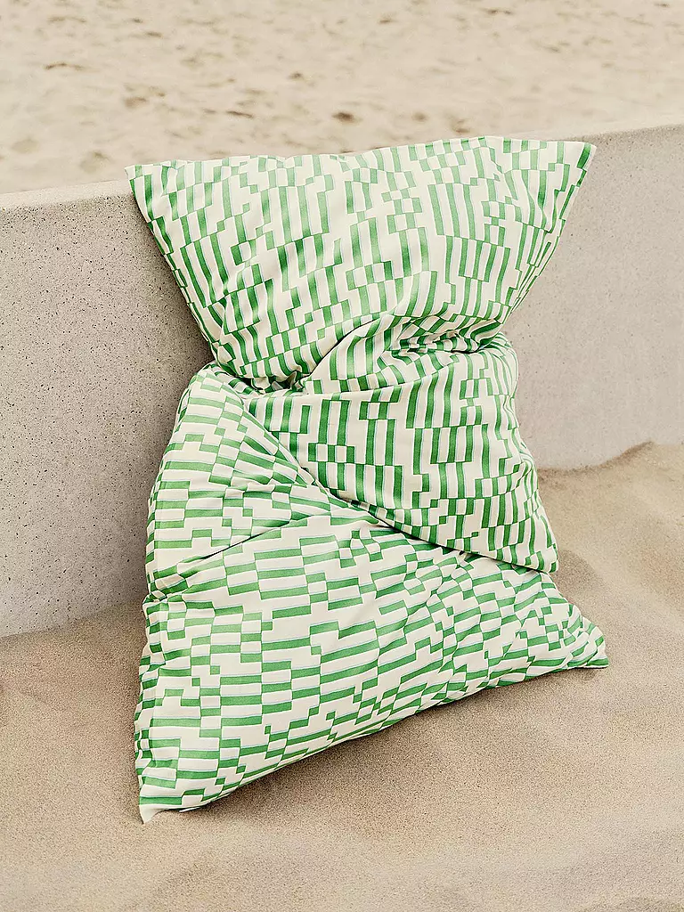 MARC O'POLO HOME | Ropa de cama de satén HARPA 70x90cm/140x200cm Verde helecho | 