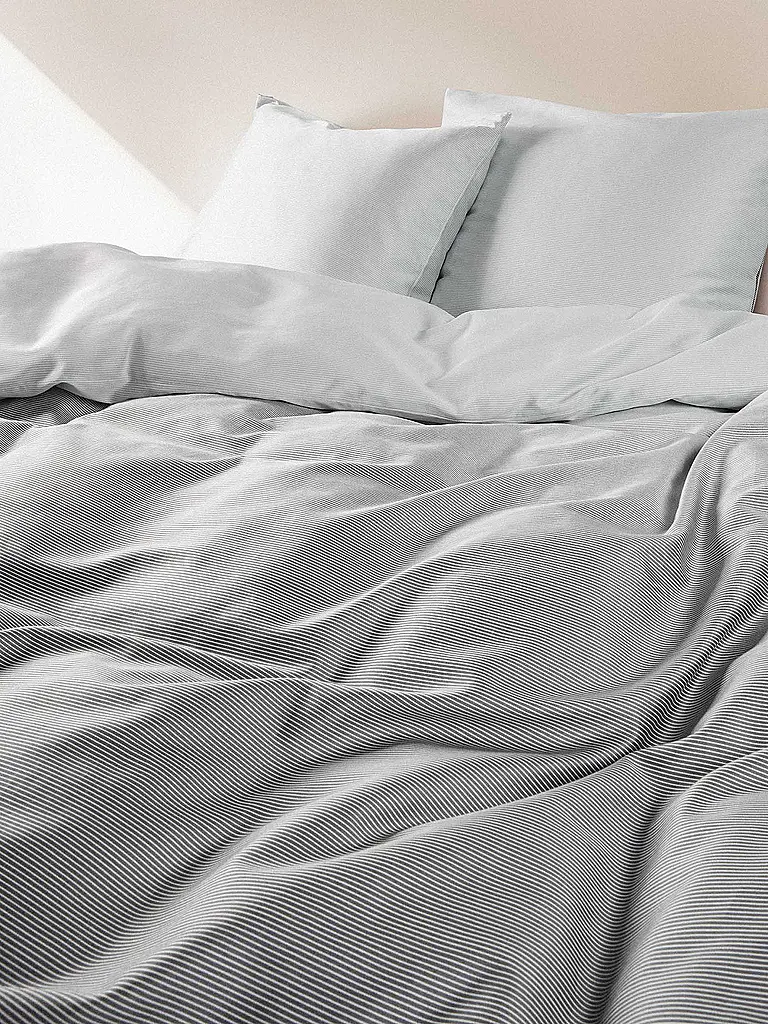 MARC O'POLO HOME | Ropa de cama de satén JORN 70x90cm/140x200cm Antracita | Gris