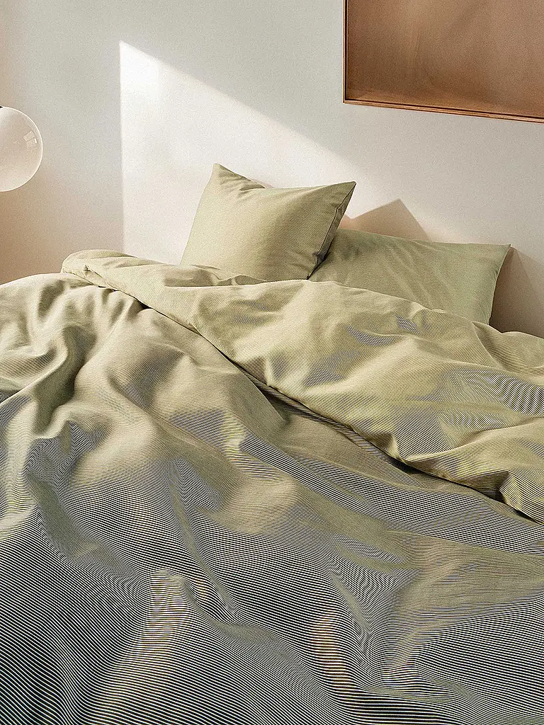 MARC O'POLO HOME | Ropa de cama de satén JORN 70x90cm/140x200cm Deep Pea | Amarillo