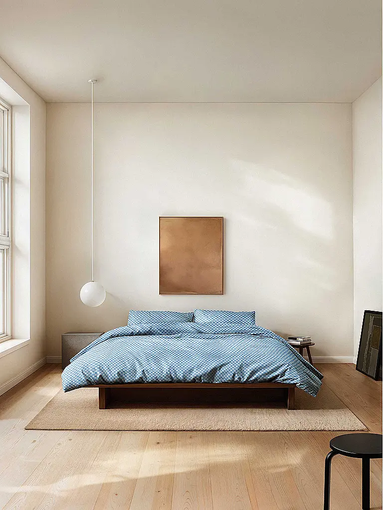 MARC O'POLO HOME | Ropa de cama de satén SVEA 70x90cm/140x200cm Azul Calma | Azul