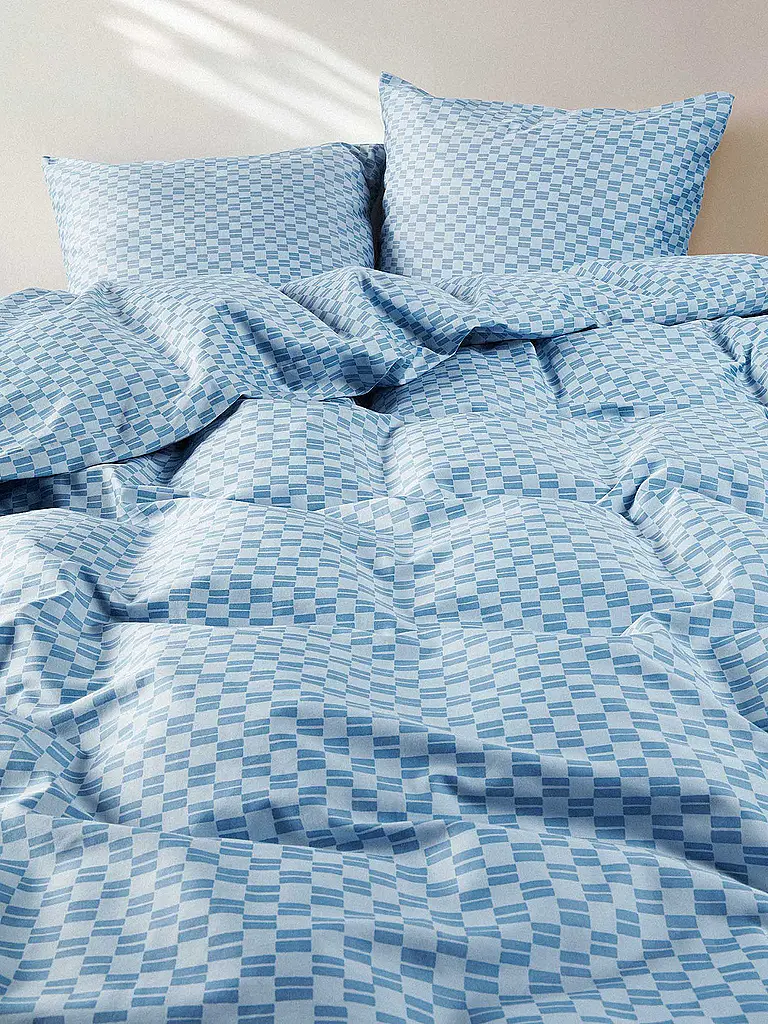 MARC O'POLO HOME | Ropa de cama de satén SVEA 70x90cm/140x200cm Azul Calma | Azul