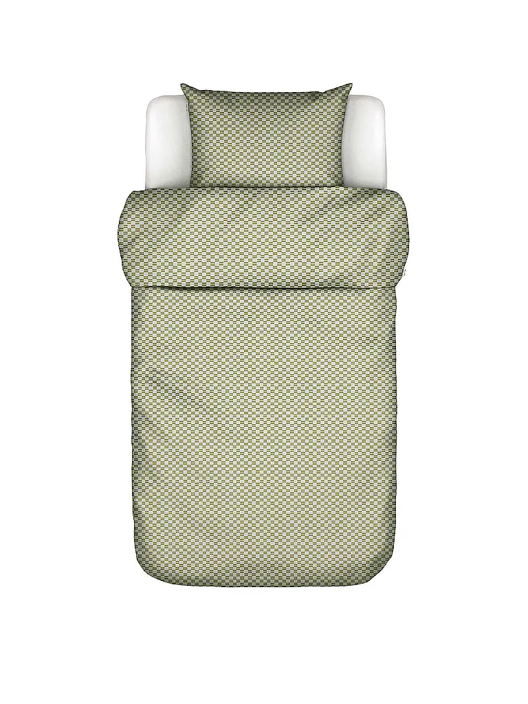 MARC O'POLO HOME | Ropa de cama de satén SVEA 70x90cm/140x200cm Verde plateado | Oliva