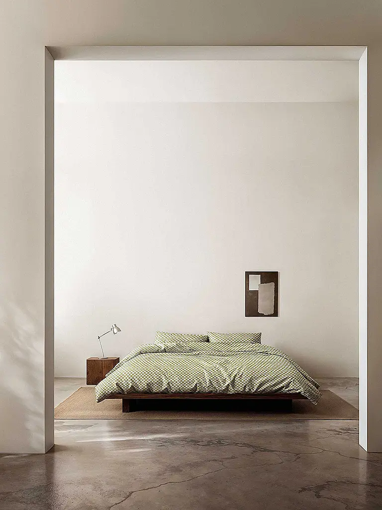 MARC O'POLO HOME | Ropa de cama de satén SVEA 70x90cm/140x200cm Verde plateado | Oliva