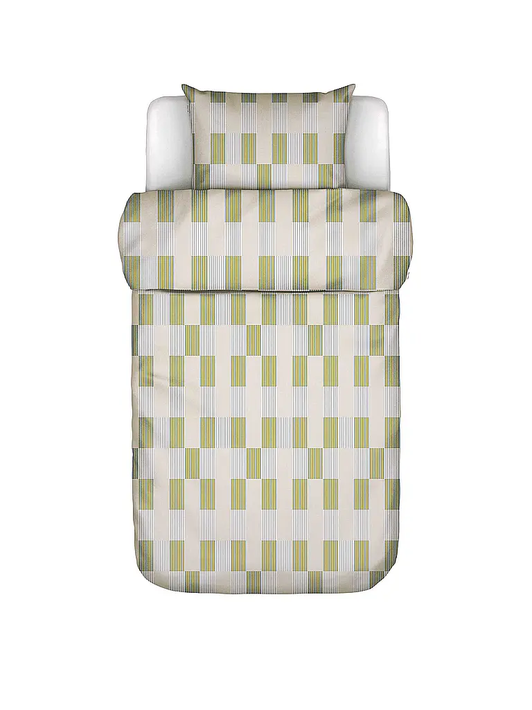 MARC O'POLO HOME | Ropa de cama de satén SVERRE 70x90cm/140x200cm Bright Pea | Oliva