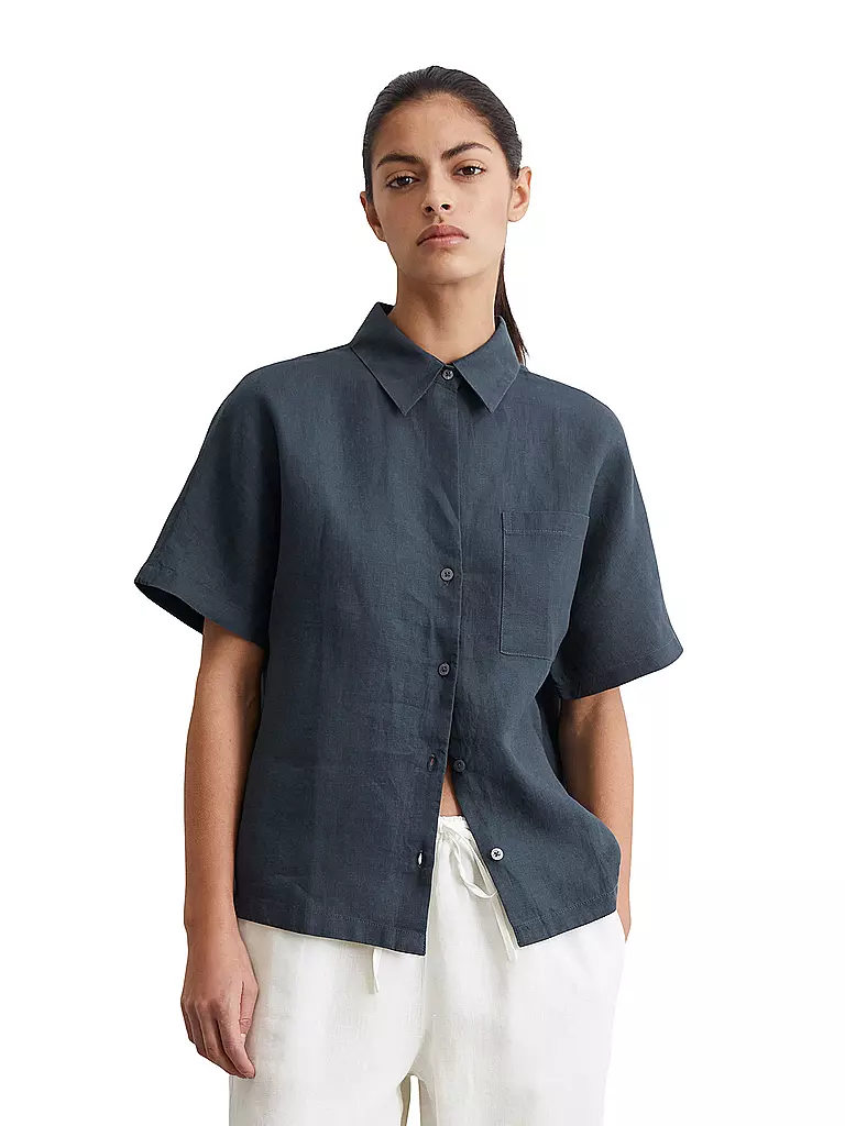 MARC O'POLO | Blusa de lino | Azul oscuro