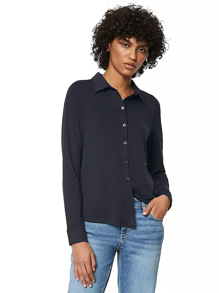 MARC O'POLO | Blusa de punto de camiseta | Azul oscuro