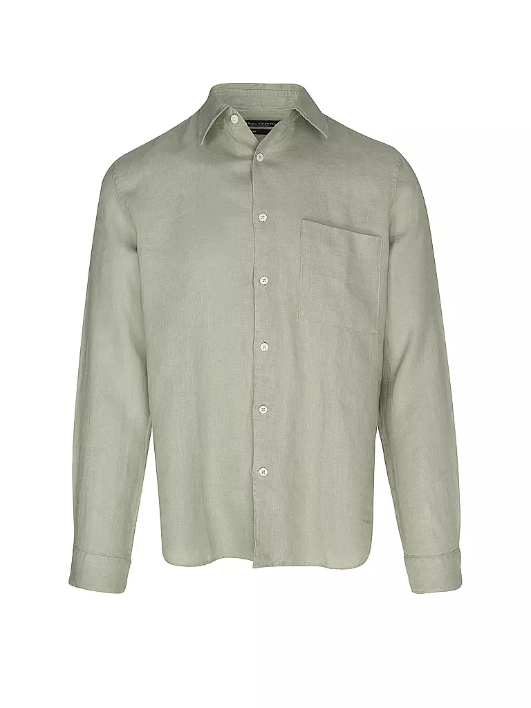 MARC O'POLO | Camisa de lino corte regular | Oliva