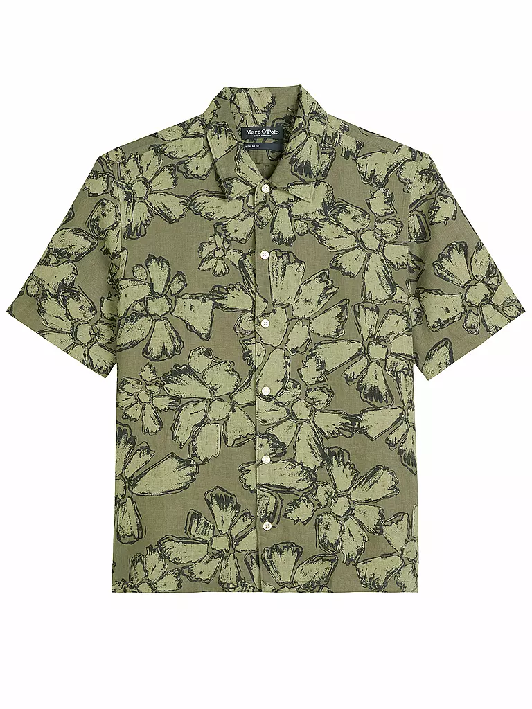 MARC O'POLO | Camisa de lino corte regular | Oliva