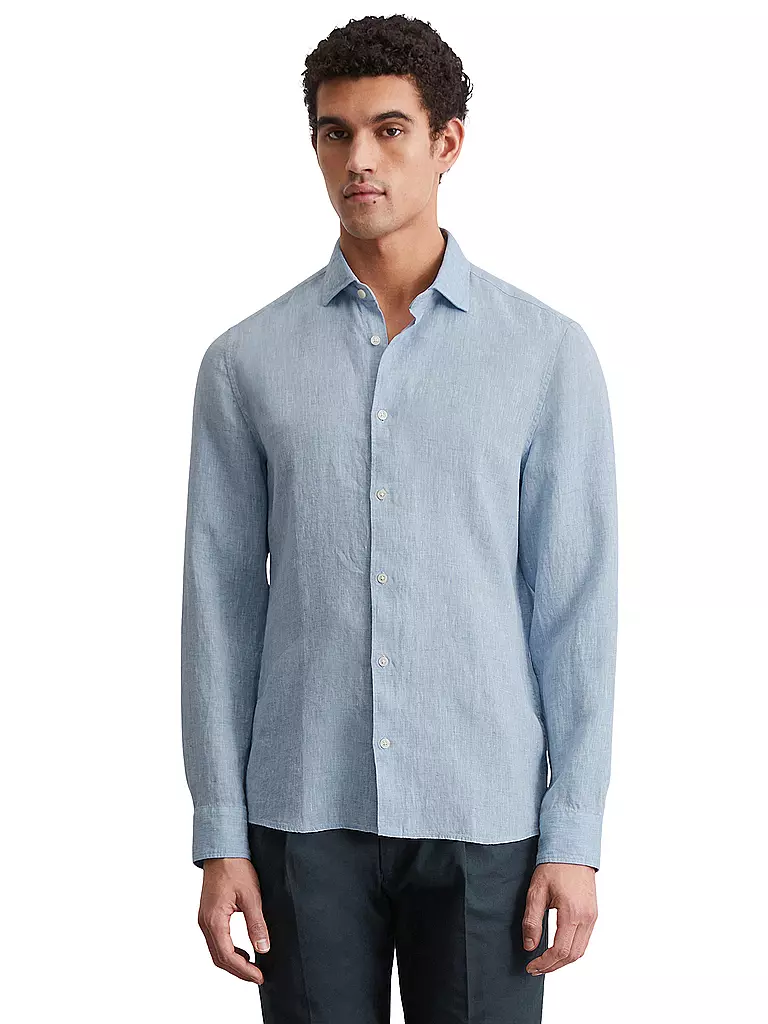 MARC O'POLO | Camisa de lino corte regular | Azul