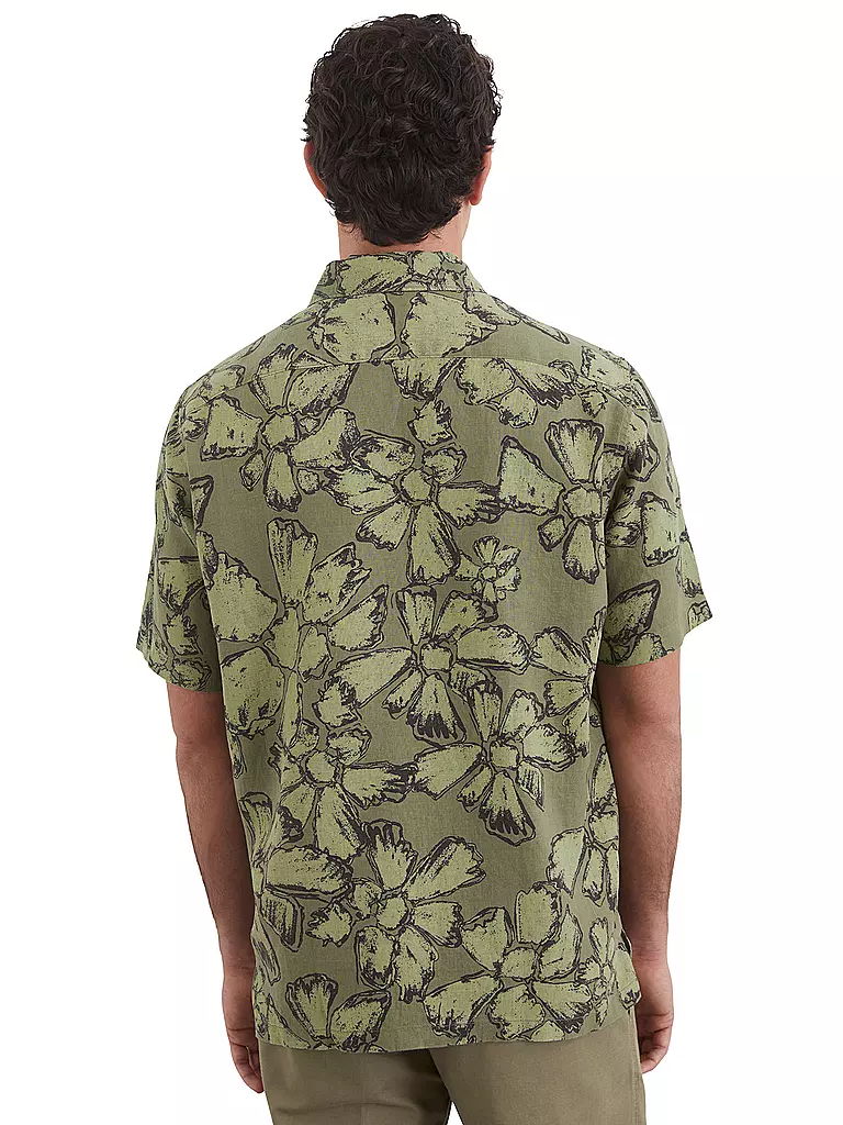 MARC O'POLO | Camisa de lino corte regular | Oliva