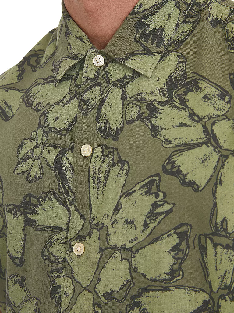 MARC O'POLO | Camisa de lino corte regular | Oliva
