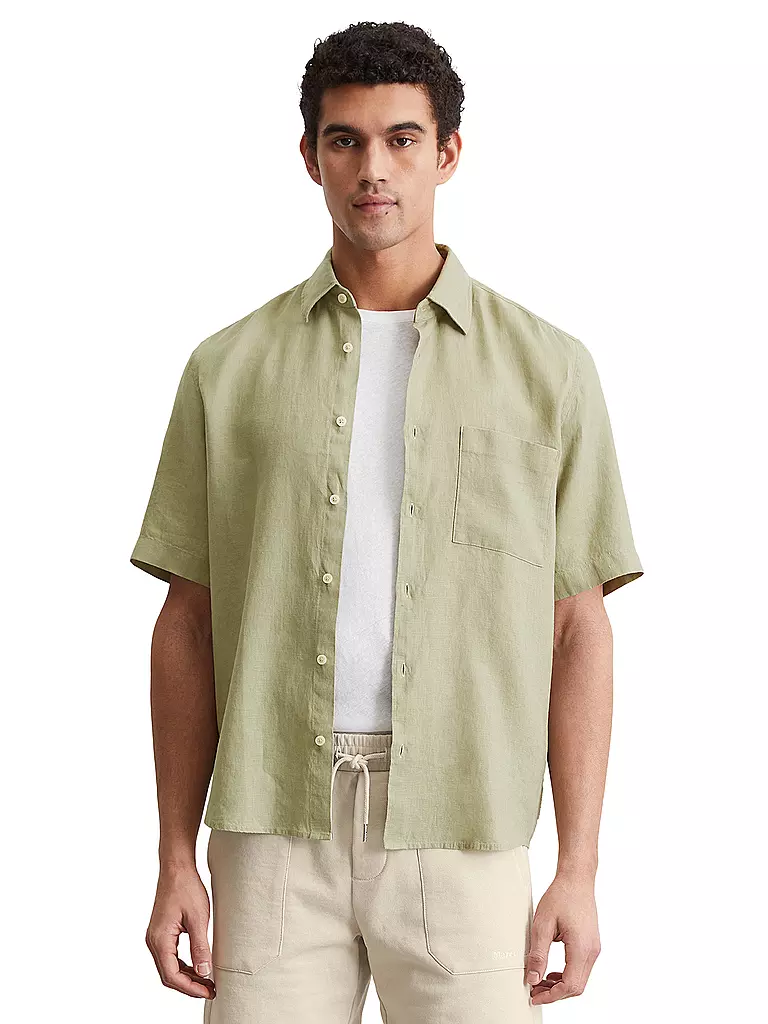 MARC O'POLO | Camisa de lino | Oliva
