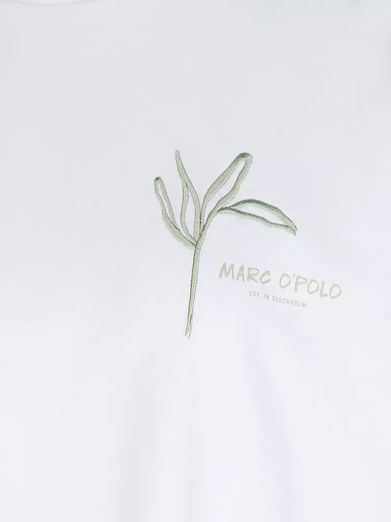 MARC O'POLO | Camiseta
Marca: MARC O'POLO
Color: blanco
Categorías: Moda, Mujer

Largo de manga: Manga corta
Escote: Cuello redondo
Material: Jersey, Algodón
Diseño: Liso
Corte (Prenda superior): Suelto
Estilo: Casual, Puro
Detalles: Logo, Bordado | Blanco