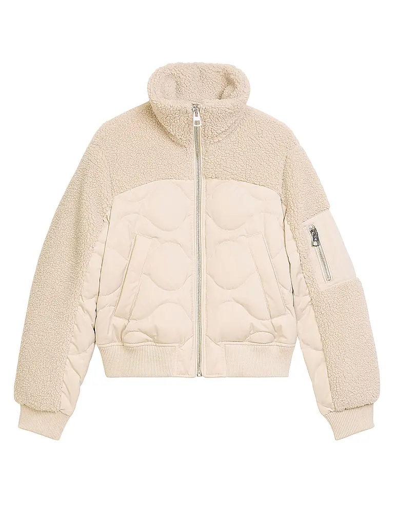 MARC O'POLO | Chaqueta acolchada con aspecto de piel | Crema
