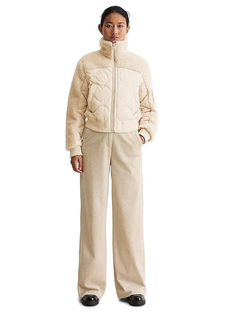 MARC O'POLO | Chaqueta acolchada con aspecto de piel | Crema