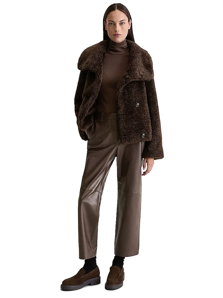 MARC O'POLO | Chaqueta de aspecto de piel | Marrón