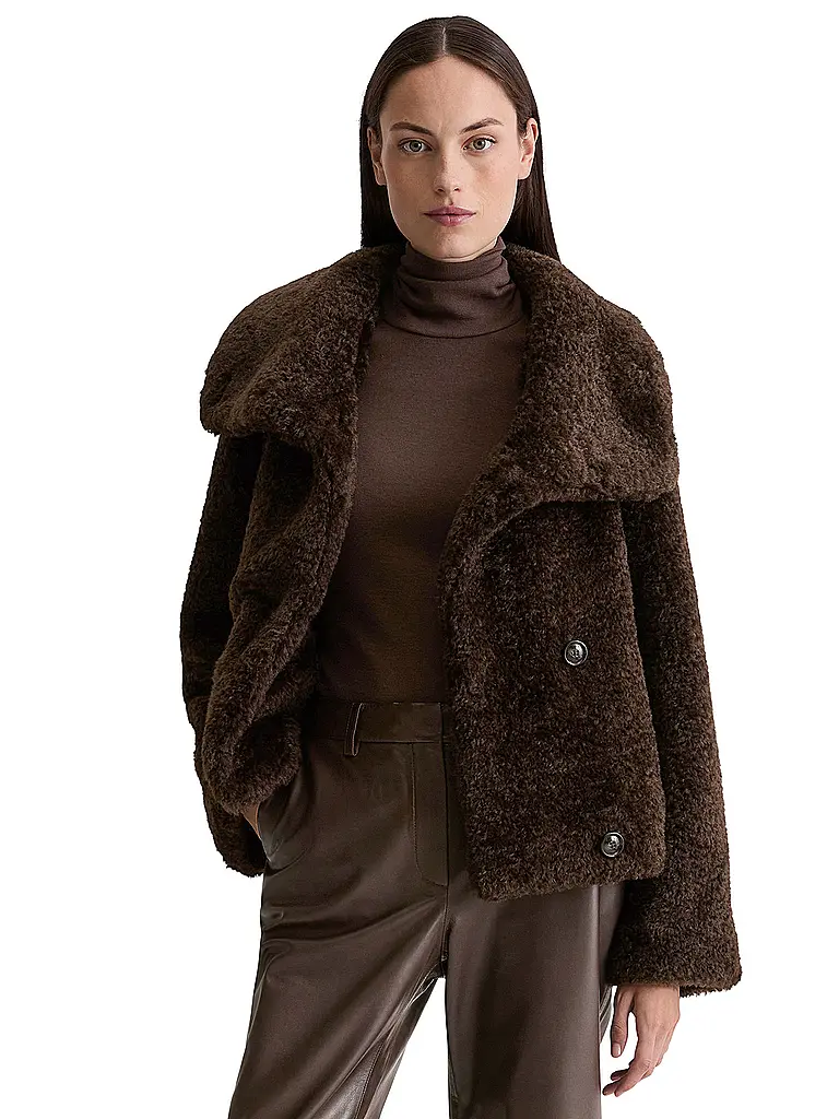 MARC O'POLO | Chaqueta de aspecto de piel | Marrón