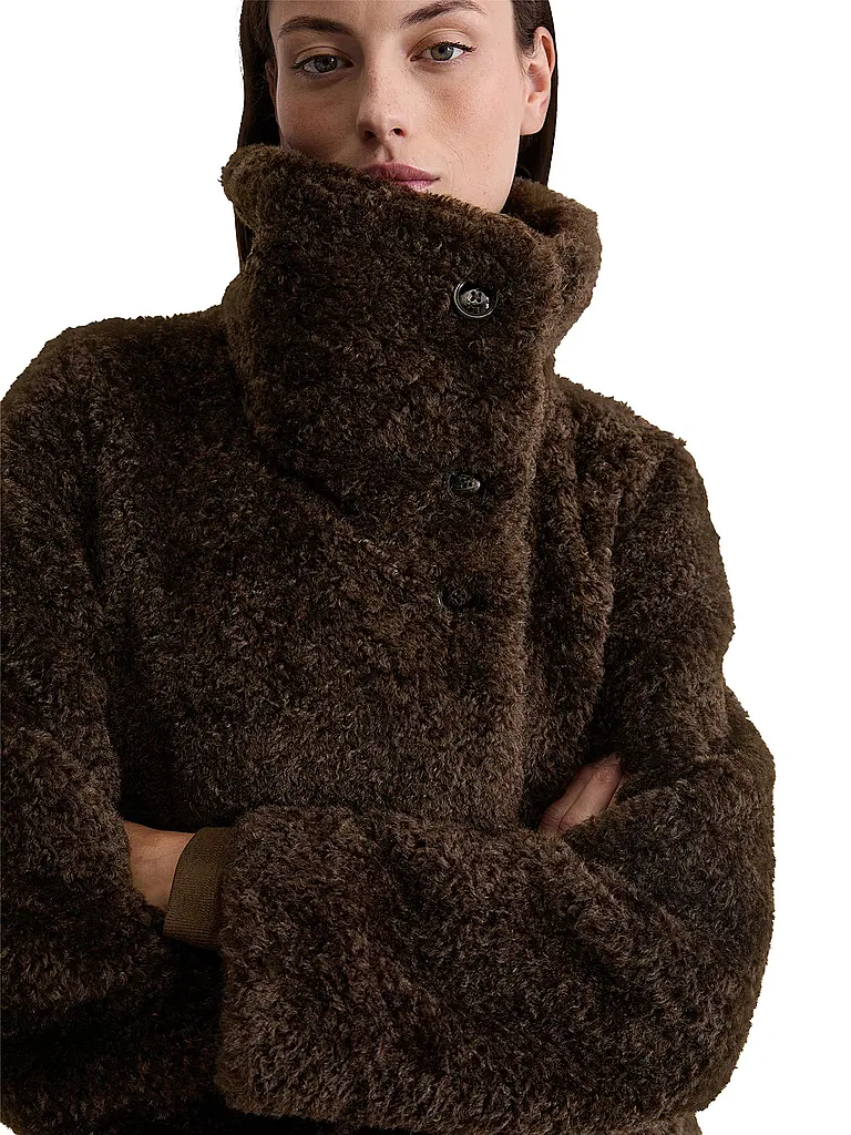 MARC O'POLO | Chaqueta de aspecto de piel | Marrón