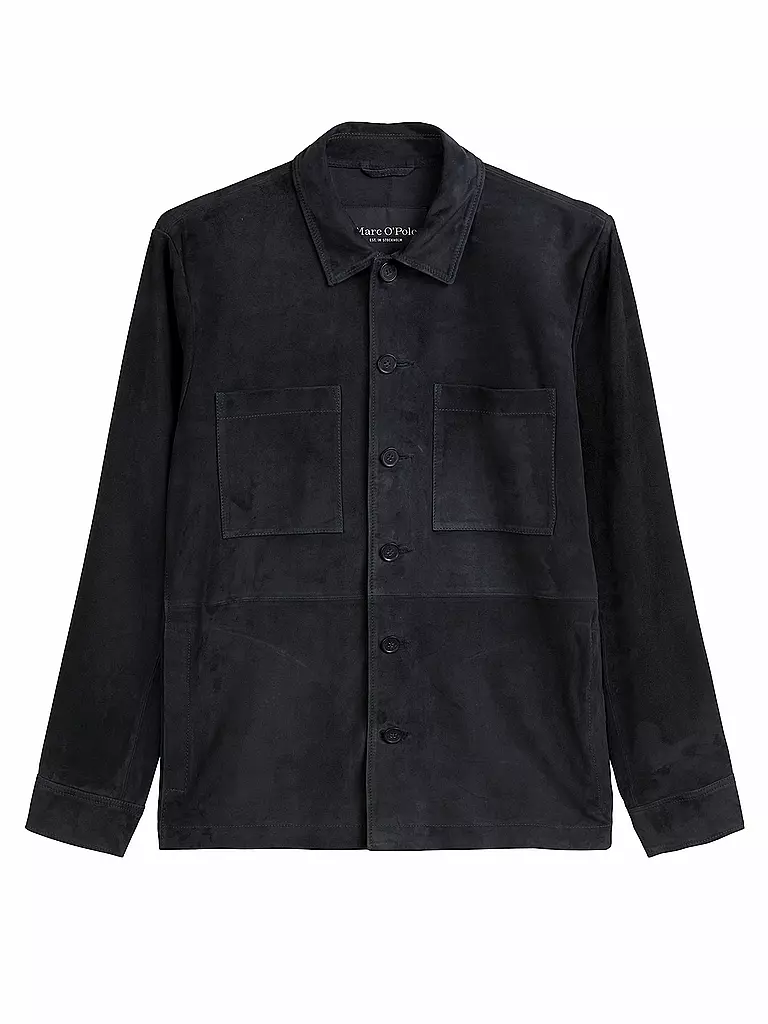 MARC O'POLO | Chaqueta de cuero | Azul oscuro