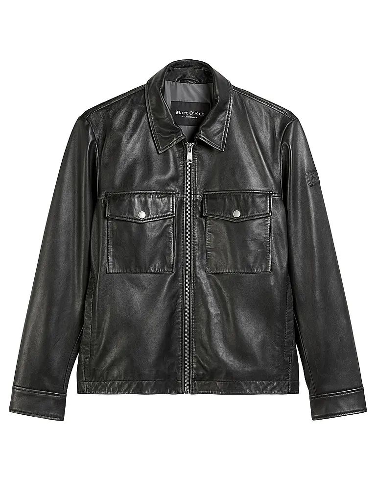 MARC O'POLO | Chaqueta de cuero | Negro