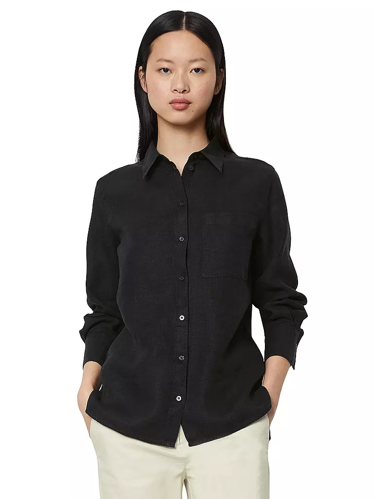 MARC O'POLO | Leinenbluse  | Negro