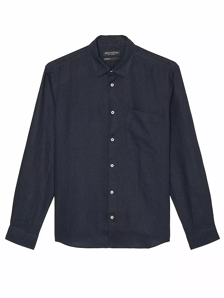 MARC O'POLO | Leinenhemd Regular Fit  | Azul oscuro