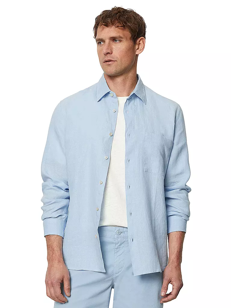MARC O'POLO | Leinenhemd Regular Fit  | Azul